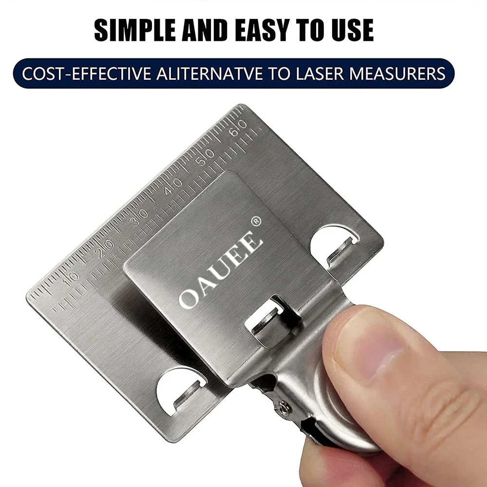 Oauee Mini Maßband Clip Locator Edelstahl Holz bearbeitung messen präzise lokalisieren Clip Handwerkzeug Dekoration Zubehör