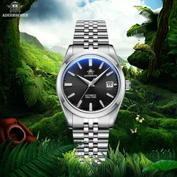 ADDIESDIVE 39mm Men Watches Stainless Steel Bubble Mirror Glass Date Display 100m Waterproof Automatic Mechanical Luxury  Watch