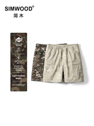 SIMWOOD 2024 Summer New  Oversize Quick Dry Camouflage Shorts Men Outdoor Drawstring Fashion Breathable Shorts