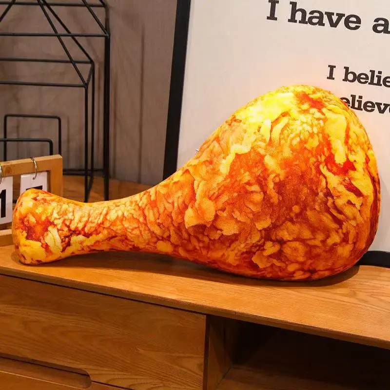 Simuliertes knuspriges Hühnerbeinkissen, Anime-Plüschtier – süße 20/50/70 cm große Stofftier-weiche Puppe für Weihnachten, Erntedankfest – Detail 5