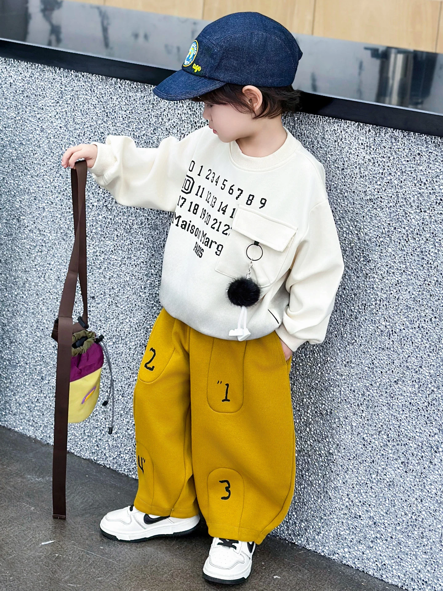 

Spring Faionable Boys' Outfit Set Knife- Sweatirt And Long Pants Cotton Blend Casual Sportswear Two-Piece Set