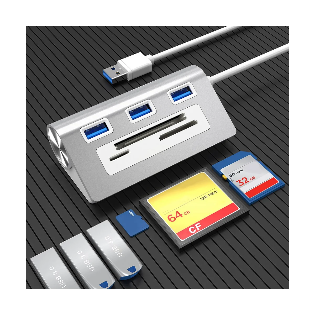 

Превосходный USB-концентратор Card Reader 3-портовый USB 3.0 с TF/SD Card Reader Multi USB-сплиттер USB Card Reader для Windows PC Laptop