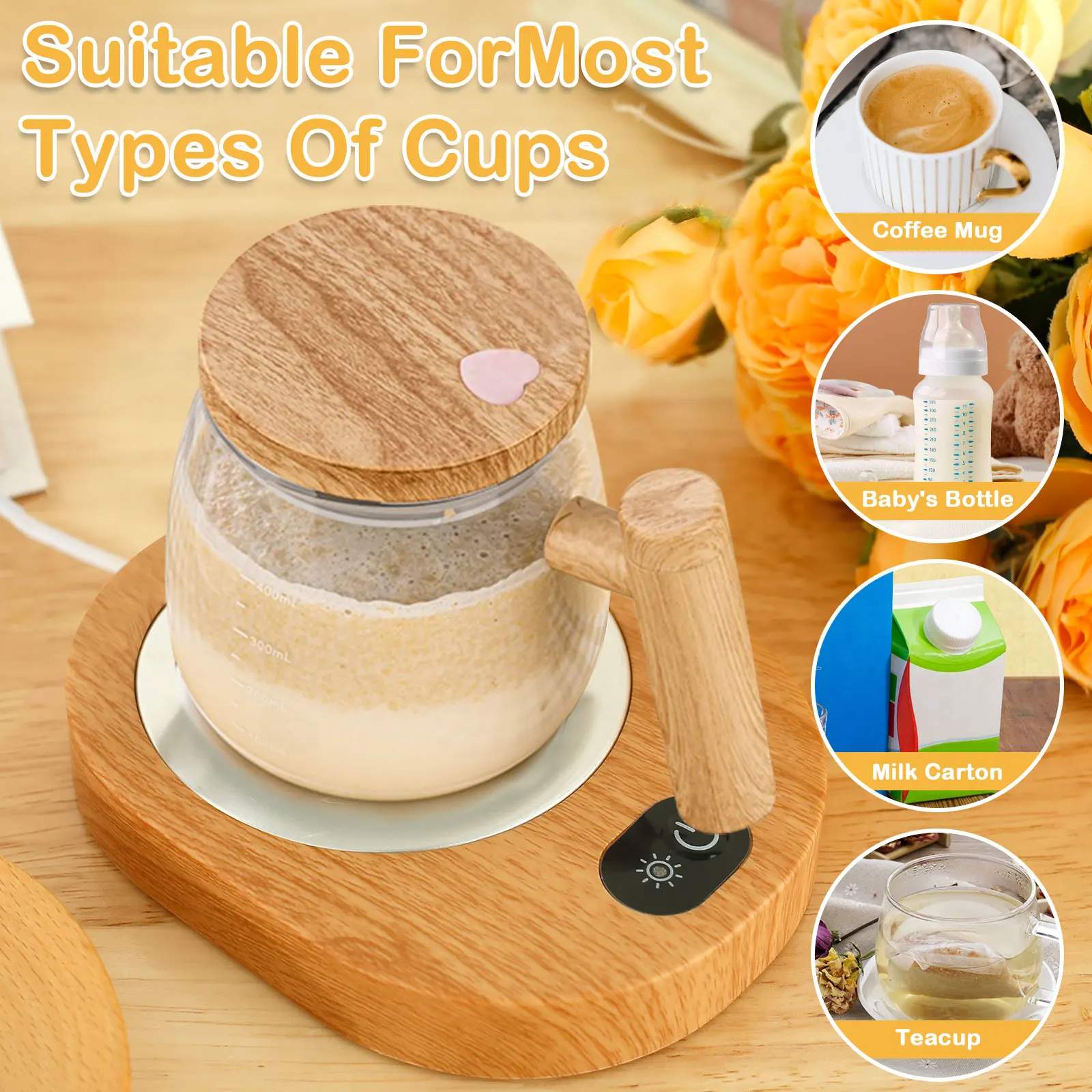 Electric Coffee Cup Warmer Pad Portable USB Mug Warmer Gravity Sense Switch 55-65℃ Constant Temperature Coffee Cup Heater Plate