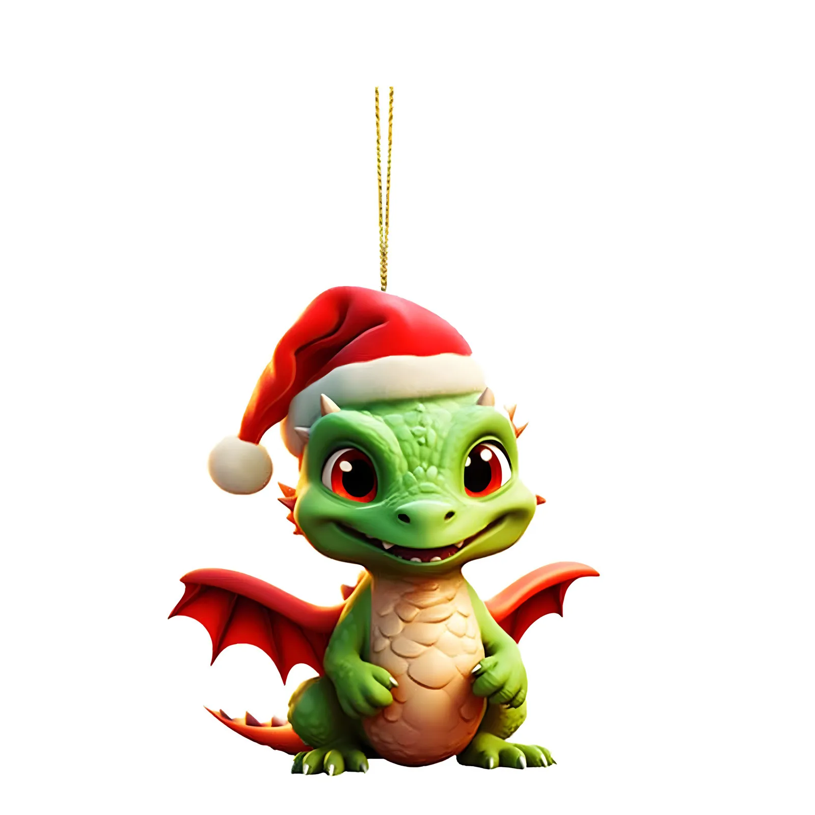 New Christmas Dragon Baby 2D Acrylic Cartoon Dinosaur Ornament Cute Christmas Tree Decoration Pendant for Home Office Decoration