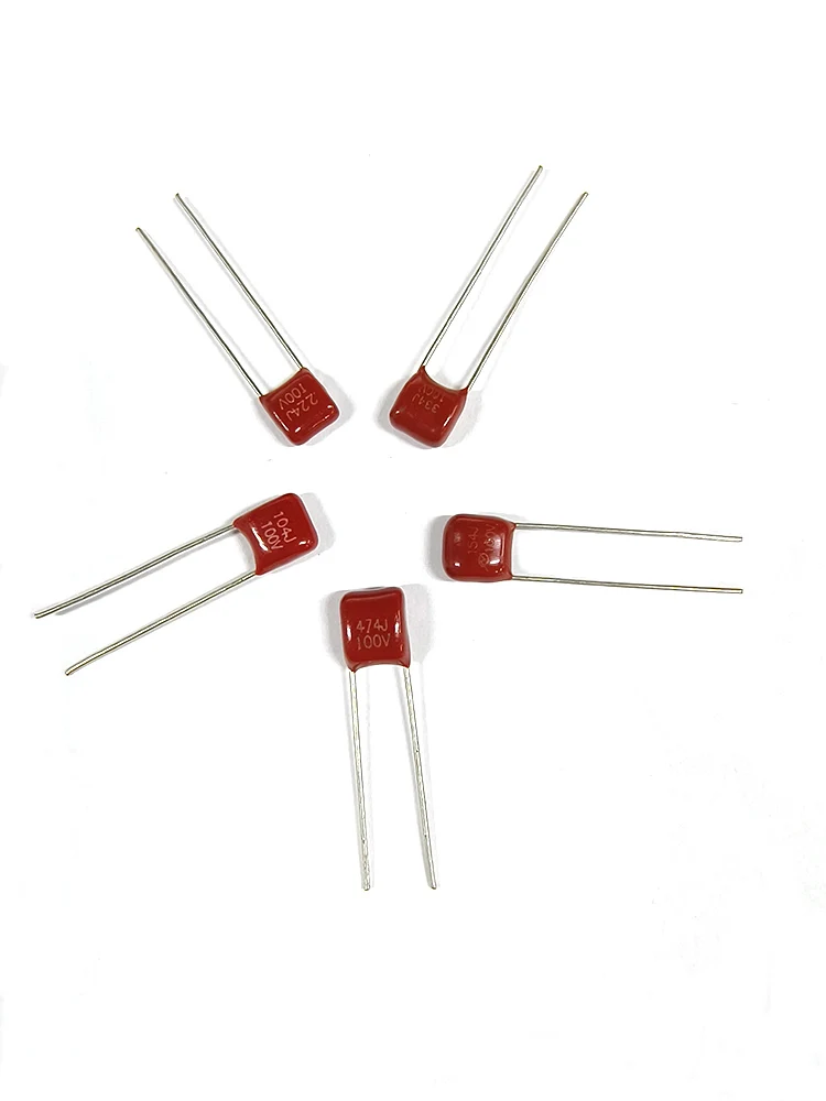 40PCS 100V CBB Capacitors 104J 100nF 154J 150nF 224J 220nF 334J 330nF 474J 470nF Polypropylene Film Capacitor