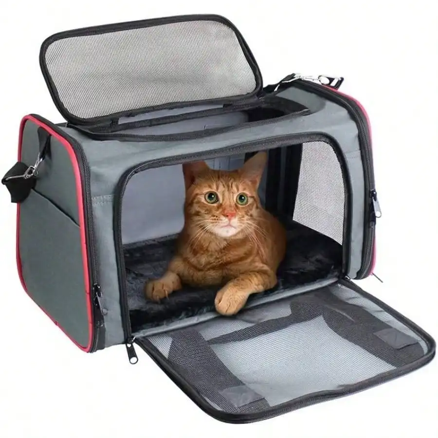

Sided Kennel Small Dogs, Cats, Puppy, Airline Approved Carriers Dog Collapsible, Travel Handbag Car