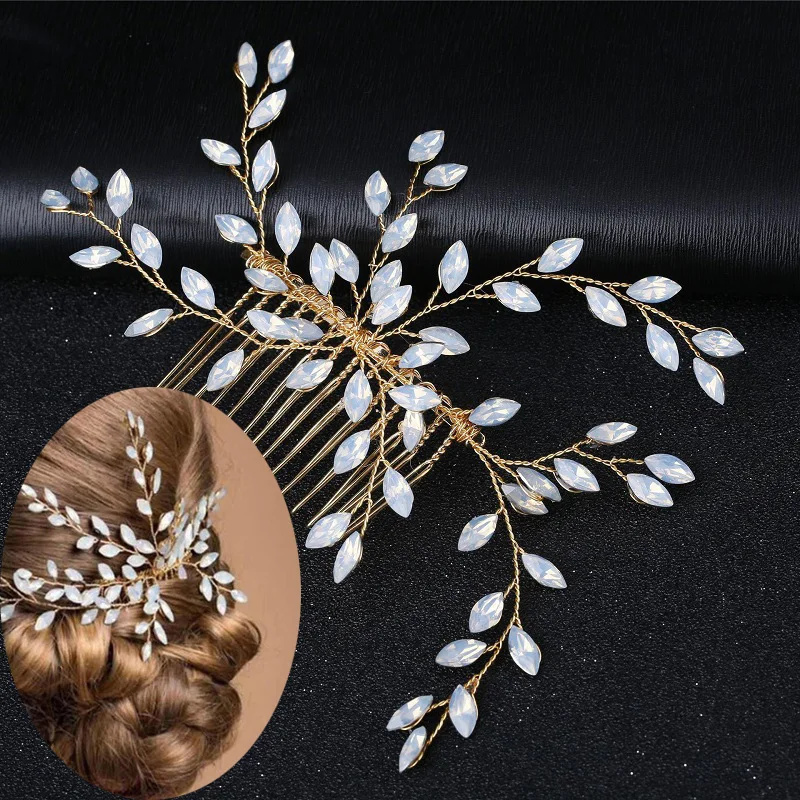 

2025 Simple Wedding Bridal Hair Accessories Jewelry Handmade Crystal Rhinestone Bridal Party Prom Pageant Hair Comb Hairpins