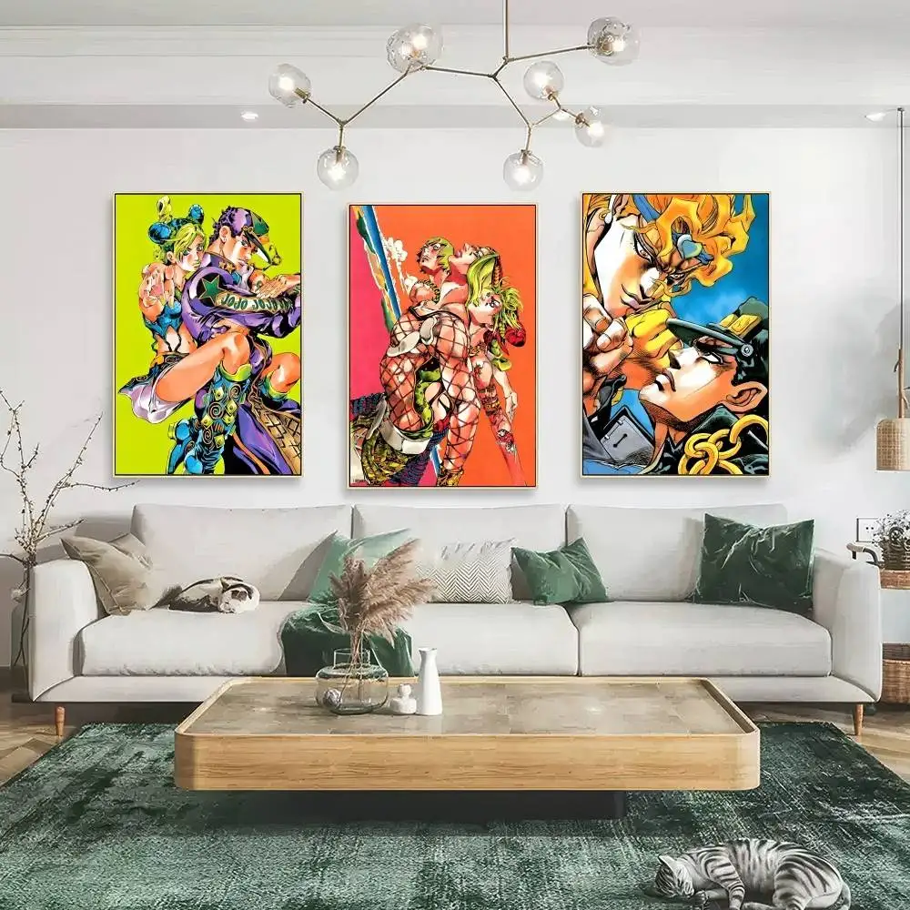 جوجوس آيفس آري مغامرة أنيمي ورق أبيض ملصق ريترو كرافت ورقة ملصق DIY غرفة بار مقهى خمر اللوحة الزخرفية