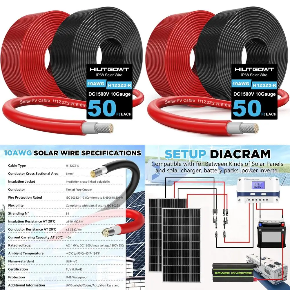 10 AWG Tinned Copper Wire for Home, Boat, RV Panels, Controllers, and Inverters