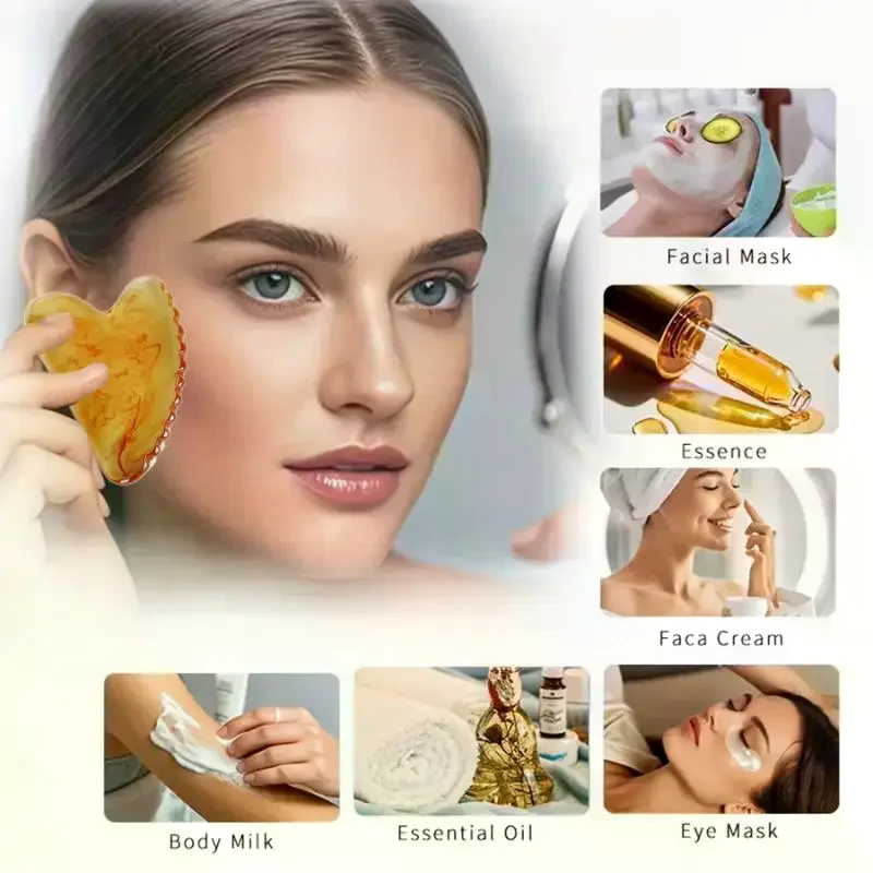 

1Pcs Resin Gua Sha Scraper Facial Massager Tool Guasha Massage Board Face Lift Slim Scraper Scraping Plate