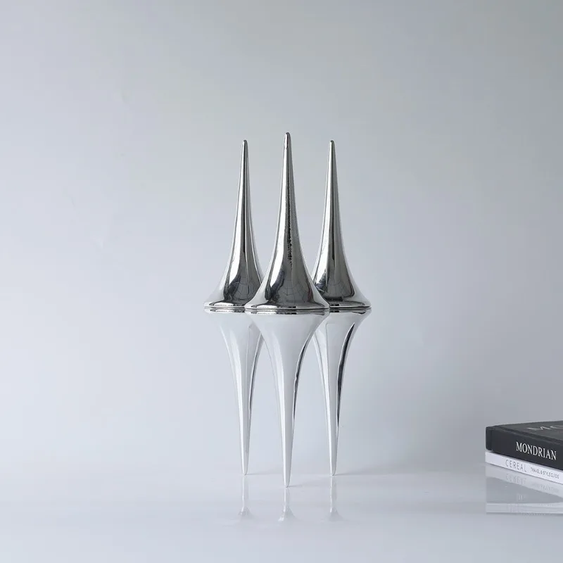 Abstract art reflection cone metal sculpture decoration model room sales office lobby negotiation area creative decoration
