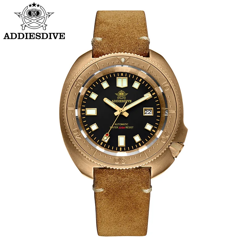 

Dropshipping Cusn8 Bronze Watch For Men Mechanical NH35A Sapphire Glass Calendar 200mWaterproof C3 Luminous Automatic Wristwatch