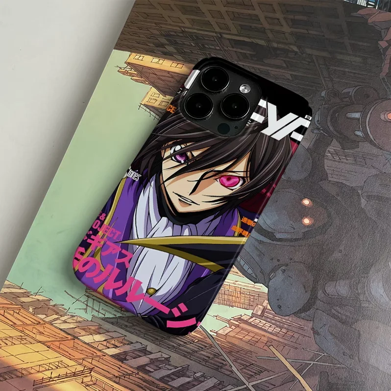 Clmj Anime Codes Geass C.C. Coque de téléphone design affiche pour iPhone 17 16 15 14 13 12 11 Air Pro Max XSMax Plus, film brillant, PC rigide