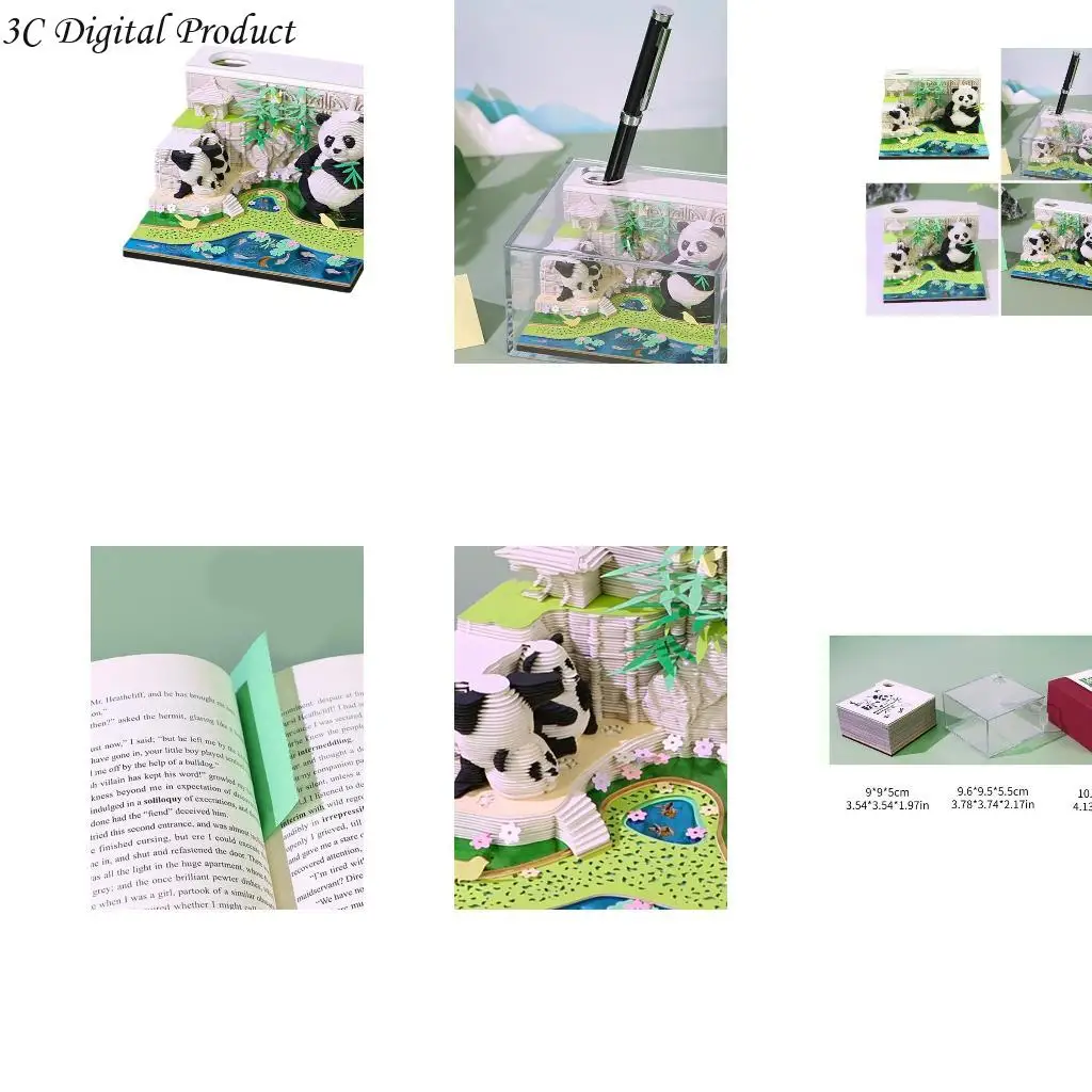 

2025 Desk Calendar Paper Carving Art Calendar Note Pad Tabletop Decoration Q84A