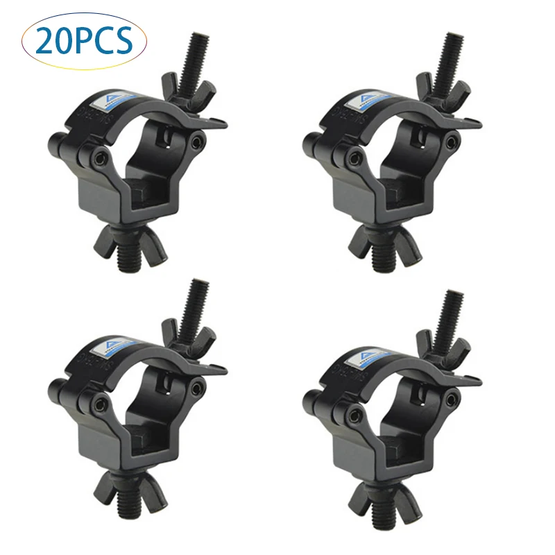 20PCS Aluminum  Lighting Truss DJ Light Clamps 2 Inch O Clamp  for OD 32-35mm Pipe for Moviing Head Stage Lighting Clamp Hook