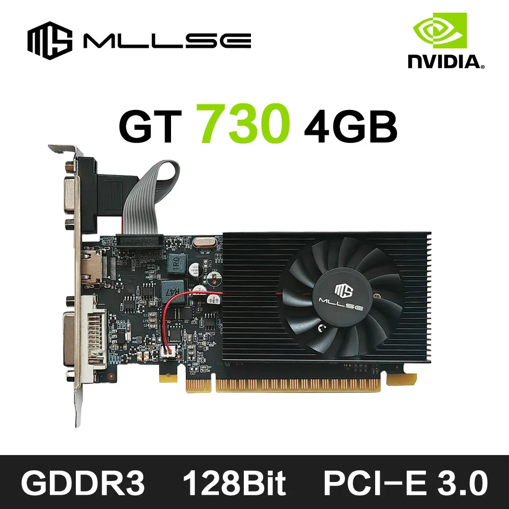 

Видеокарта MLLSE GeForce GT730, 4 ГБ дисплея, карты Vga DDR3, 128-битная компьютерная видеокарта для NVIDIA