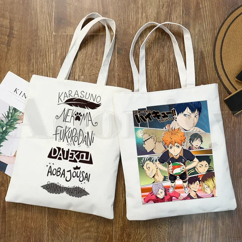 Haikyuu Haikyu Manga Nishinoya Yuu Oikawa Tooru Graphic Cartoon Print Shopping Bags Fashion Casual Pacakge Hand Bag