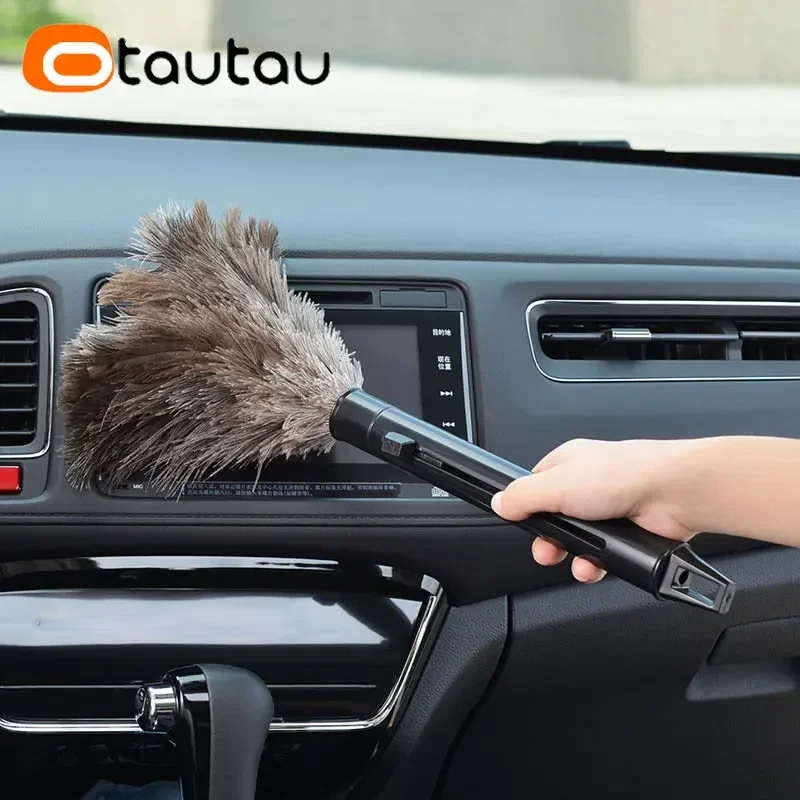 OTAUTAU Mini Folding Feather Duster Car Cleaner Portable Household House Cleaning Tools Convenient Storage Space Saving DZ006