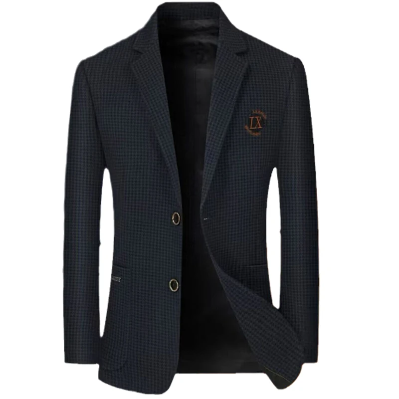 High Quality Business Casual Men\'s Suit Spring and Autumn New Plaid Small Suit Single West Coat Men\'s Youth Jacket Blazers