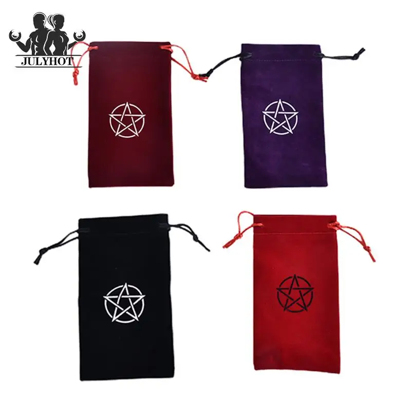 50x50cm Tarot Card Cloth Board Game Tarots Tablecloth Velvet Altar Tarots Cloth Pentacles Tarots Divination Mat With Bag