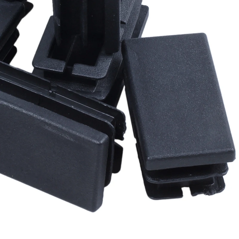 40 Pcs Black Plastic Rectangular Blanking End Caps Inserts 20Mm X 40Mm