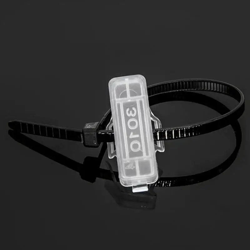 100pcs Cable Tie Label Tags Plastic Transparent Wire Marker Name Identification Holder Seal Case view 5