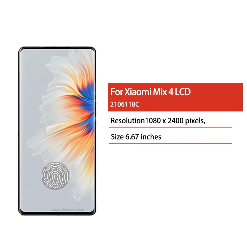 6.67“AMOLED For Xiaomi Mi Mix 4 Mix4 2106118C Pantalla lcd Display Touch Panel Screen Digitizer Assembly Replacement