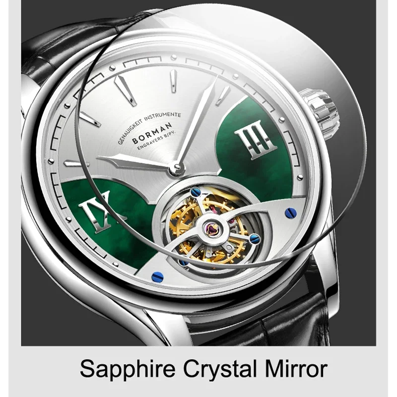 2025 보르만 BM38886 시계 42 럭셔리 남성용 시걸 ST8000 투르비옹 자동 기계식 남성 시계 사파이어 50M 방수