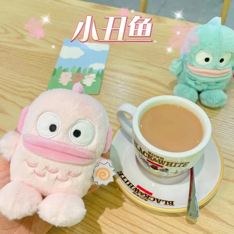 Sanrio Cartoon Peluche Keychian Carino Hangyodon Peluche Portachiavi Bambola Bambini Kawaii Borse da donna Coppia Zaino Decorazione Gif