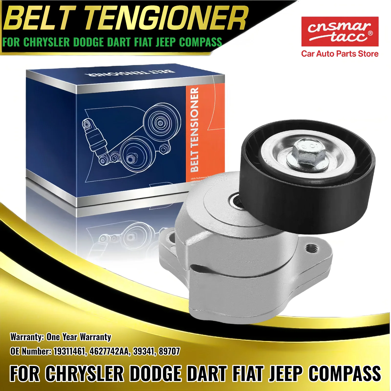 

Belt Tensioner Assembly for Chrysler Dodge Dart Fiat Jeep Compass 2.4L 4627742AA 19311461 4627742AA 39341 89707