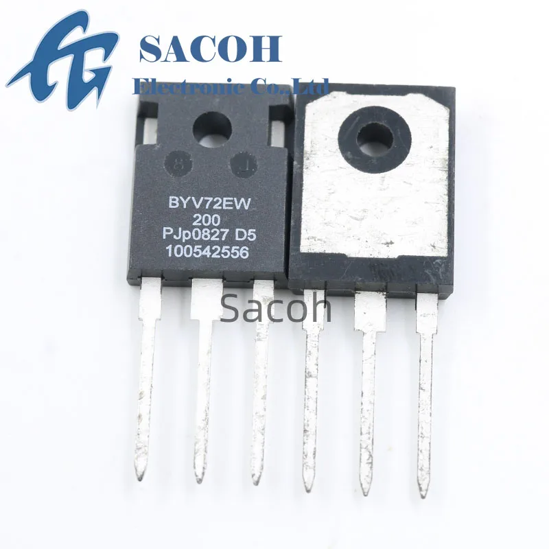 Diodo retificador ultrarrápido, novo e original, BYV72EW-200, BYV72EW200, BYV72EW TO-247, 30A, 200V, 10 PCs/Lot