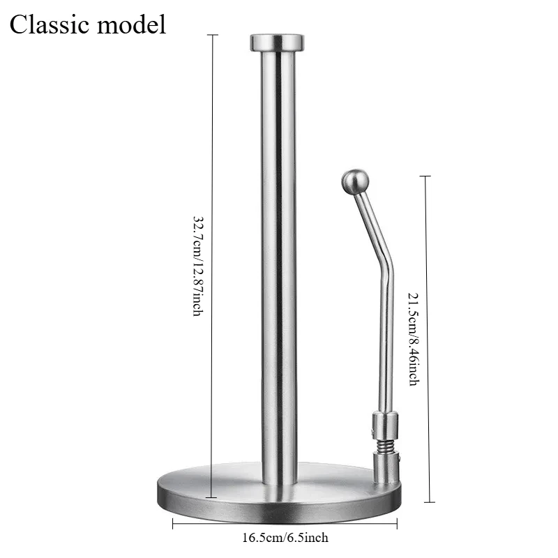 Stainless Steel Tissue Holder Roll Paper Holder Vertical Paper Holder Creative Kitchen Tissue Holder No Punching Holder