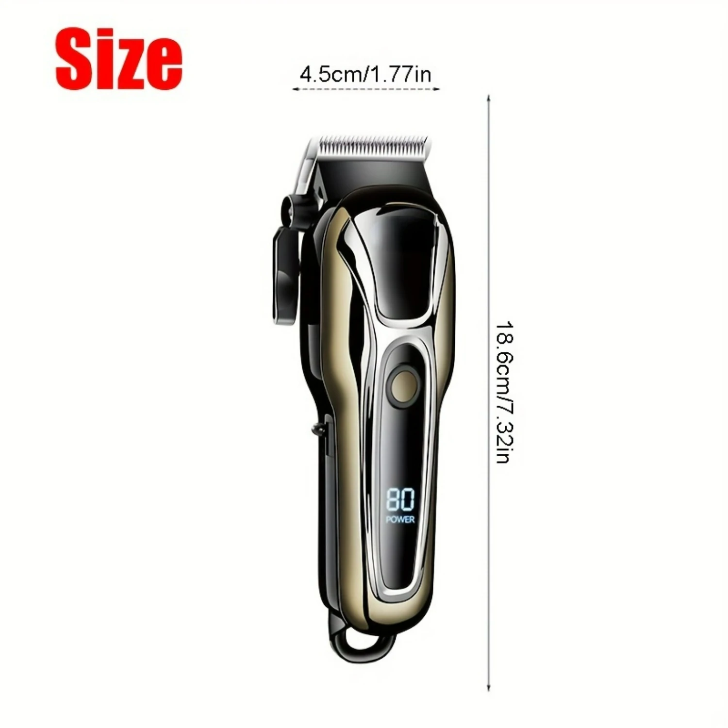 High-quality Professional Cordless Men's Hair Clipper with LCD Display for Precision Beard and Hair Trimming. Adjustable Setting