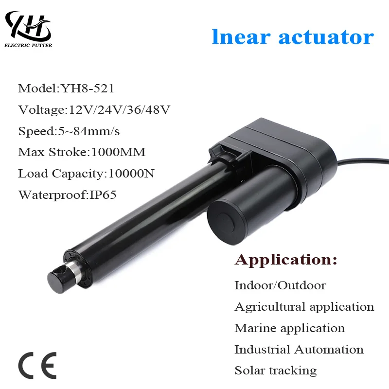 Best Selling Electric Linear Actuator 610 Mm Stroke 24V DC Solar Tracker YH8-521 For Home Smart Home Boat Electric Bicycle IP65