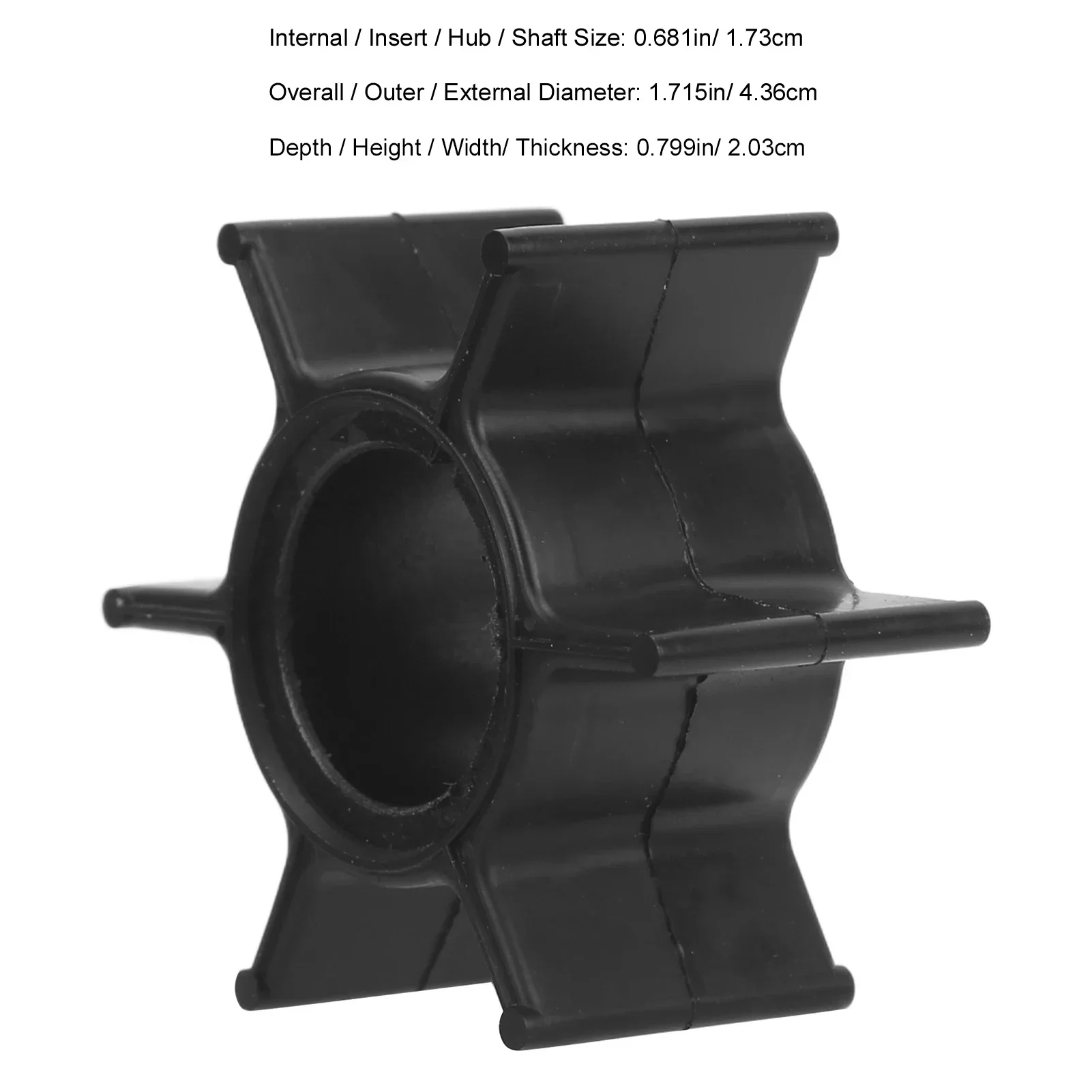 Borracha do impulsor da bomba de água para Tohatsu, Mercury, Sierra2 HP motor de popa, 6 lâminas 369-65021 47-16154-3 18-3098