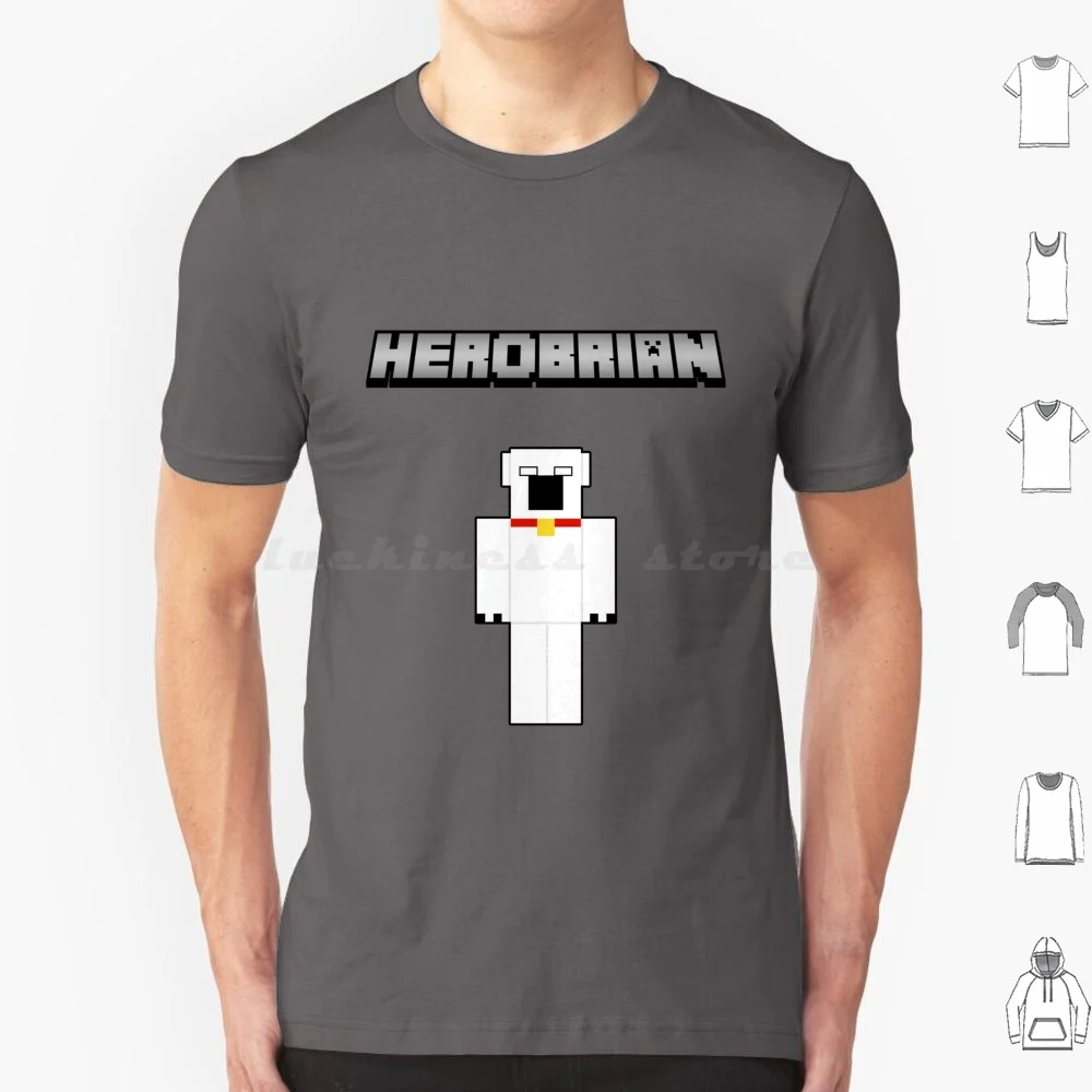 

Рубашка Herobrian-Meme Футболка Herobrine большого размера из 100% хлопка Memy Brian Griffin Funny Moments Meme Herobrine
