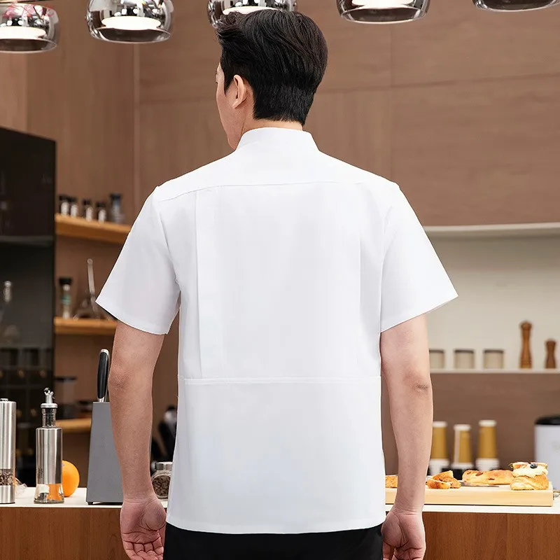 Veste de Chef d'été en maille fine et respirante à manches courtes, pour restauration, hôtel, Restaurant, cantine, pâtisserie, boulanger, vêtements de travail, vêtements de cuisine