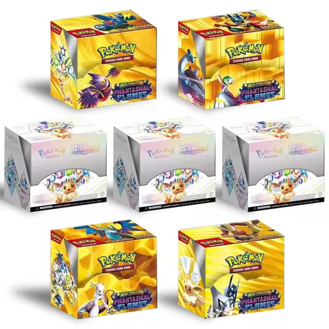 New 36bag Pokemon Card MEGA EVOLUTION Lucario Prismatic Evolutions Game Cartoon English Booster Battle Transaction Card Gif