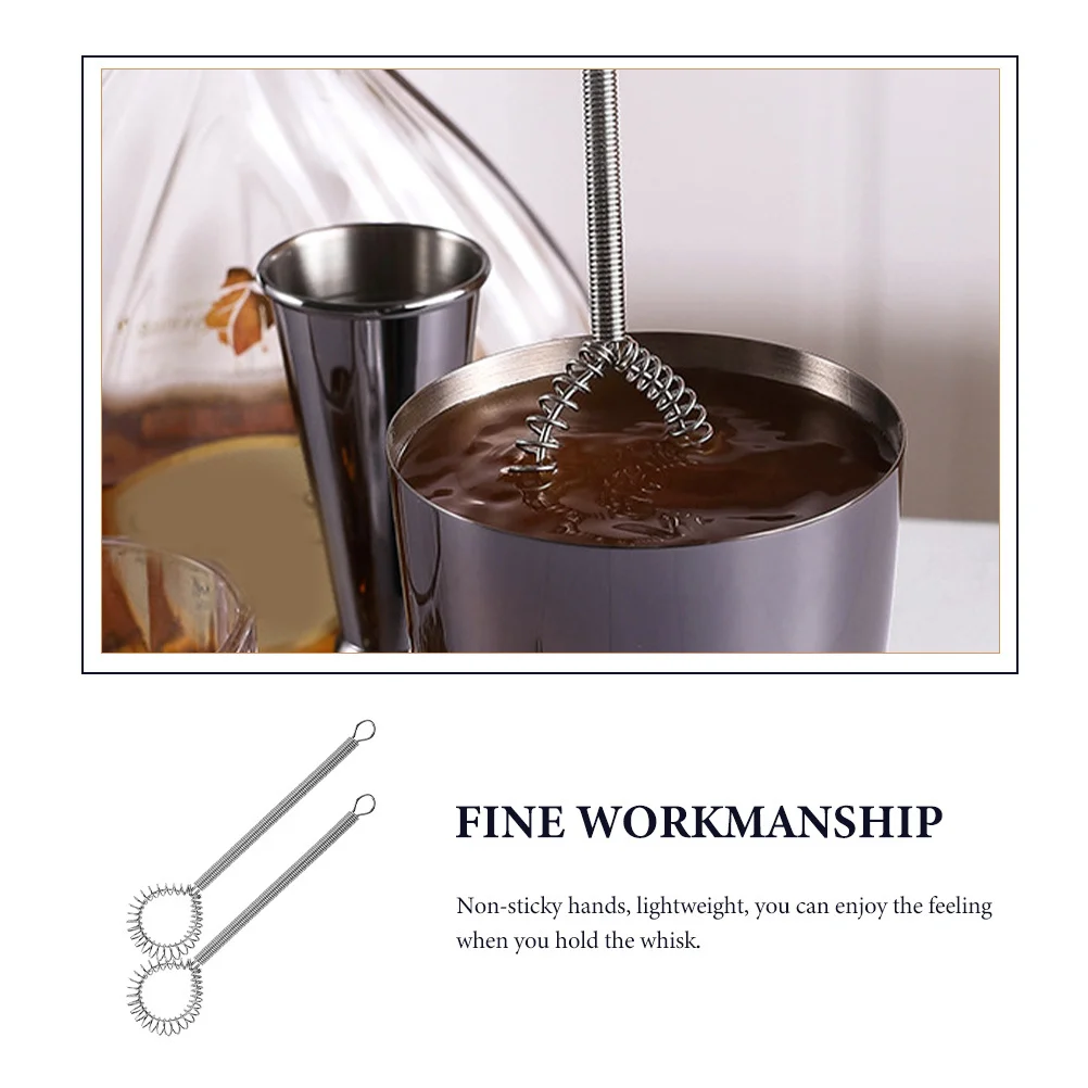 

2pcs Stainless Steel Spring Stirrer Whisk Lightweight Egg Beater For Baking Mixing Batter Cake Pancake Manual Cream Mixer