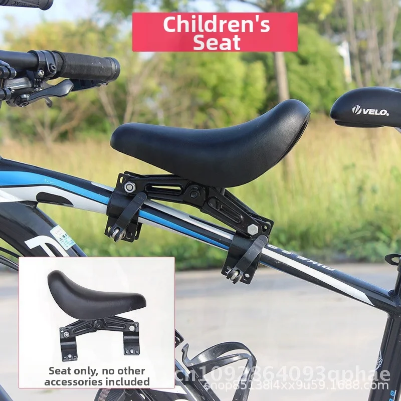 

Child Seat for Mountain Bike Front Variable Speed Bicycle Safety Saddle with Armrest Footrest Black Iron Single Seat for Babies