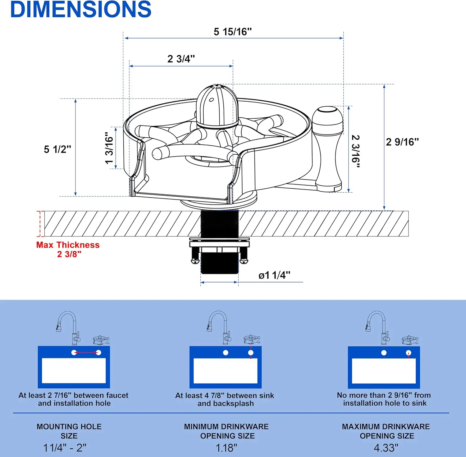 4 New Metal Faucet Glass Rinser For Kitchen Sink - Upgraded Hot And Cold Handle 360° Rotating Cup Washer, Faucet Bottle