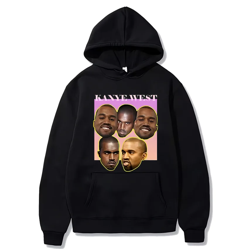 Kanye West Gesicht Tickets drucken lustige Hoodie Männer Frauen Mode Pullover übergroße Streetwear Unisex Langarm Kapuze Sweatshirt