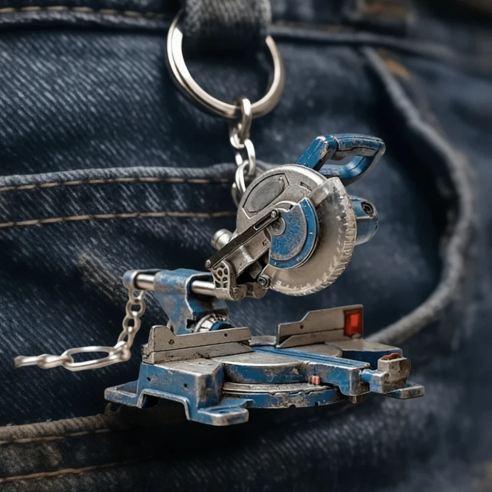 Resin Portable Chainsaw Keychain Ring Bag Charm Portable Angle Grinder Keychain Handheld Outdoor Gardening Pruning