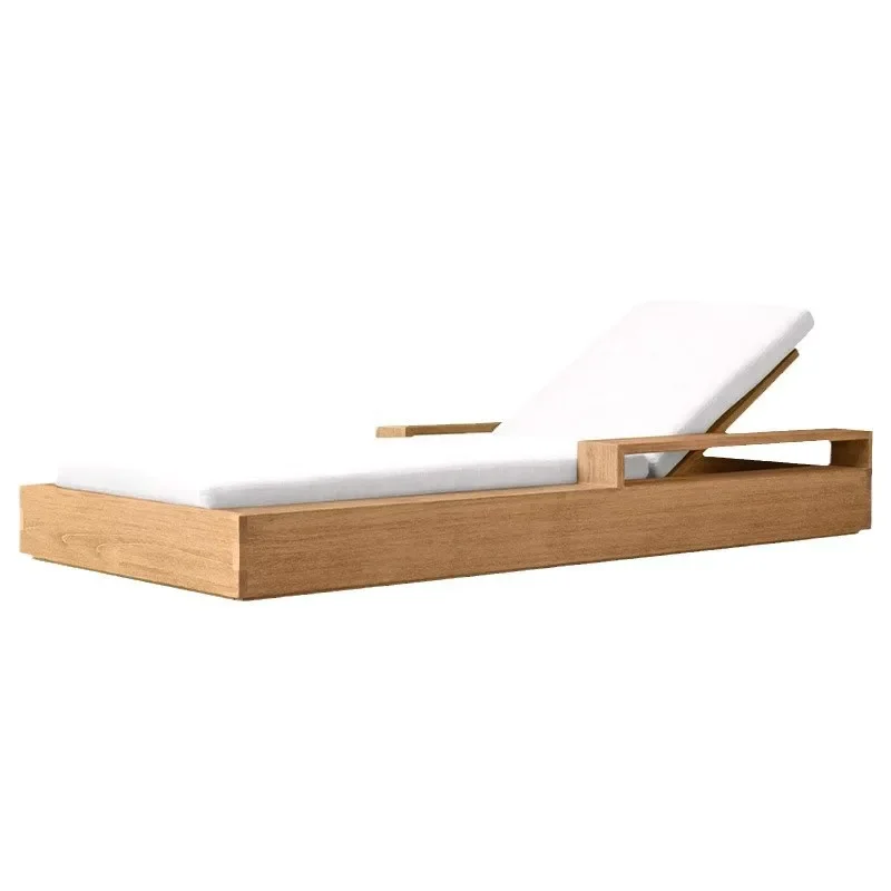 Outdoor bed courtyard villa teak swimming pool deck chair open-air waterproof and sun protection B & B