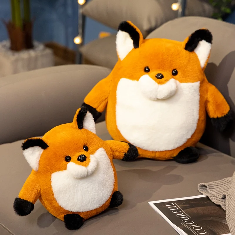 27/38cm Plump Fox Plush Toys Lovely Cartoon Animals Soft Stuffed Dolls Homdecor Sleeping Plush Pillows Christmas Gift Toys