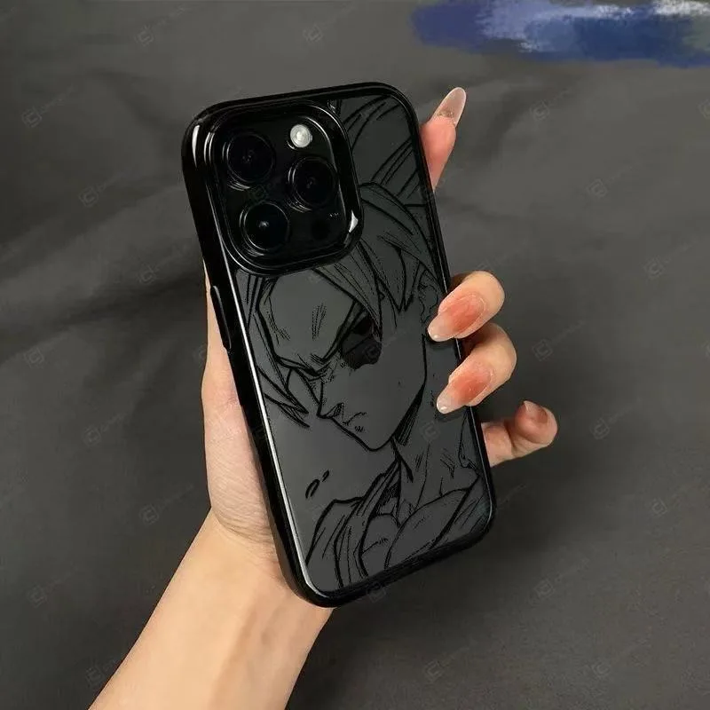 

Luxury Clear Black sketch line Cute D-Dragon Ball Phone Case For iPhone 16 17 11 12 13 14 15 Pro Max Plus Air Dragons Back Cover