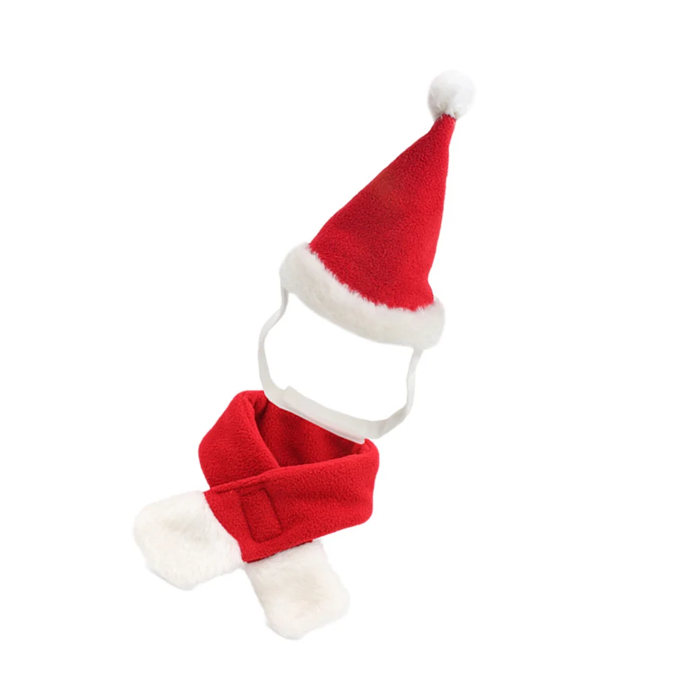 

Premium Pet Christmas Hat Scarf Set Exquisite Craftsmanship Festive Atmosphere for Dogs Cats Party Pet Christmas Party Favors