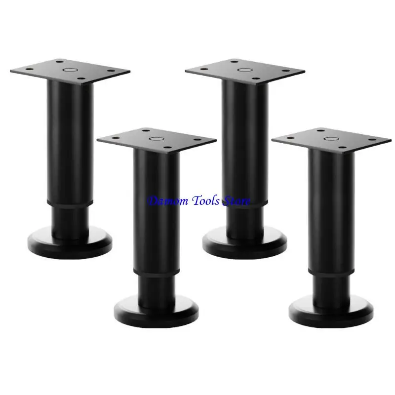 57BE Multipurpose Black Furniture Support Legs Height Customizable Foot Pad for Home