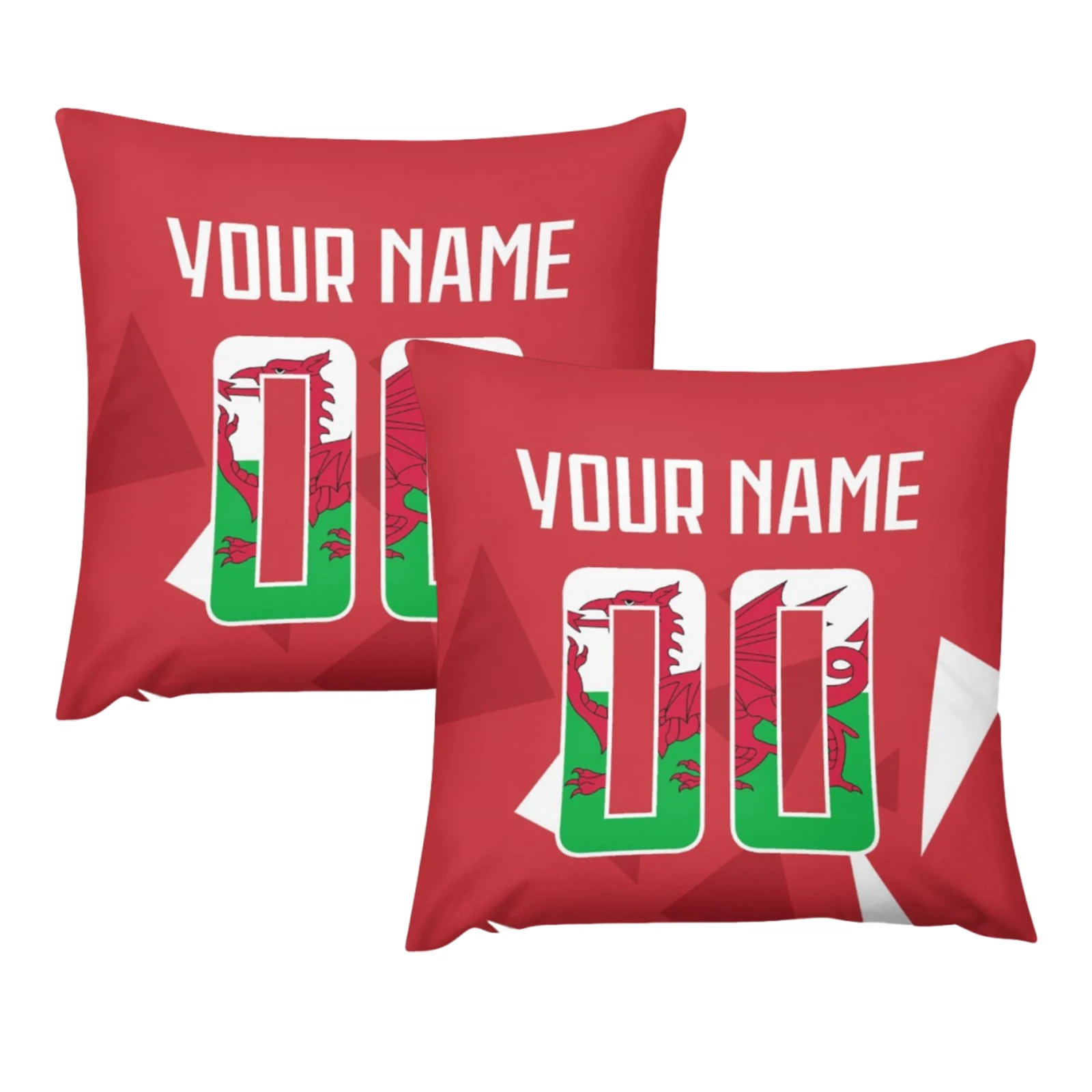 

Personalized Wales Football Fans Pillow Case Custom Cushion Cover with Printed Name Number Decorative Throw Pillow Cover Gift