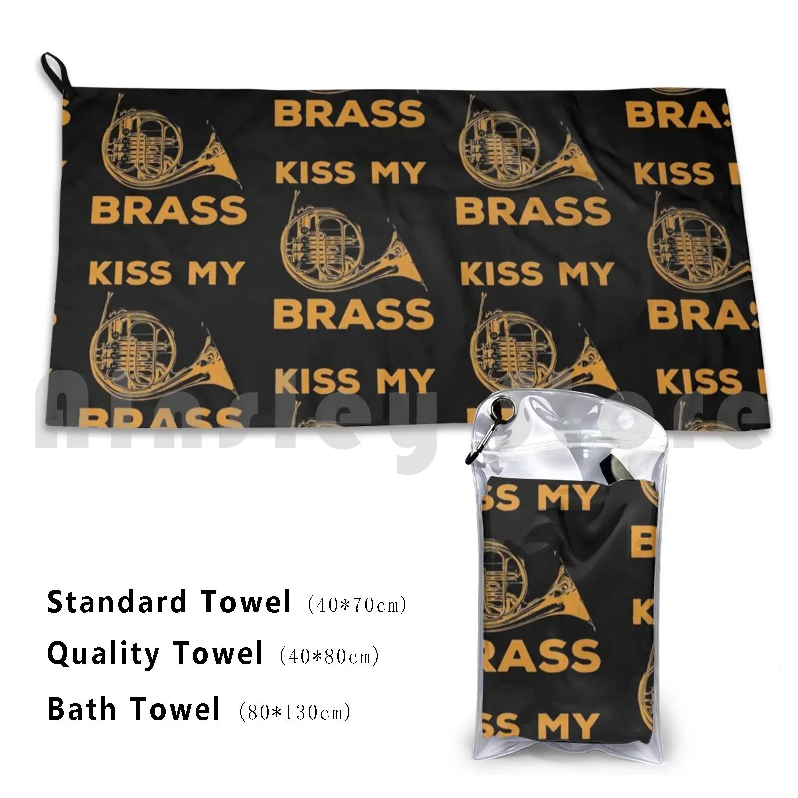 Towel French Horn Player-Kiss My Brass 1499 French Horn Kiss My Player Orchestra Musical